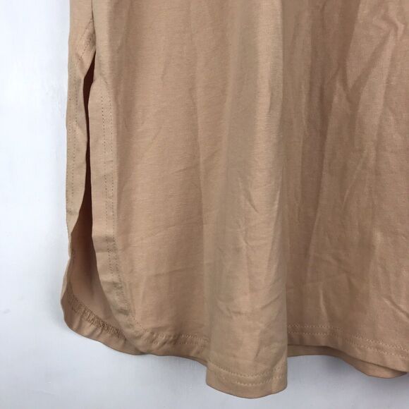NWT Kancy Kole Midi Skirt Elastic Waist Drawstring Pockets Beige Tan Size Small - Picture 3 of 8